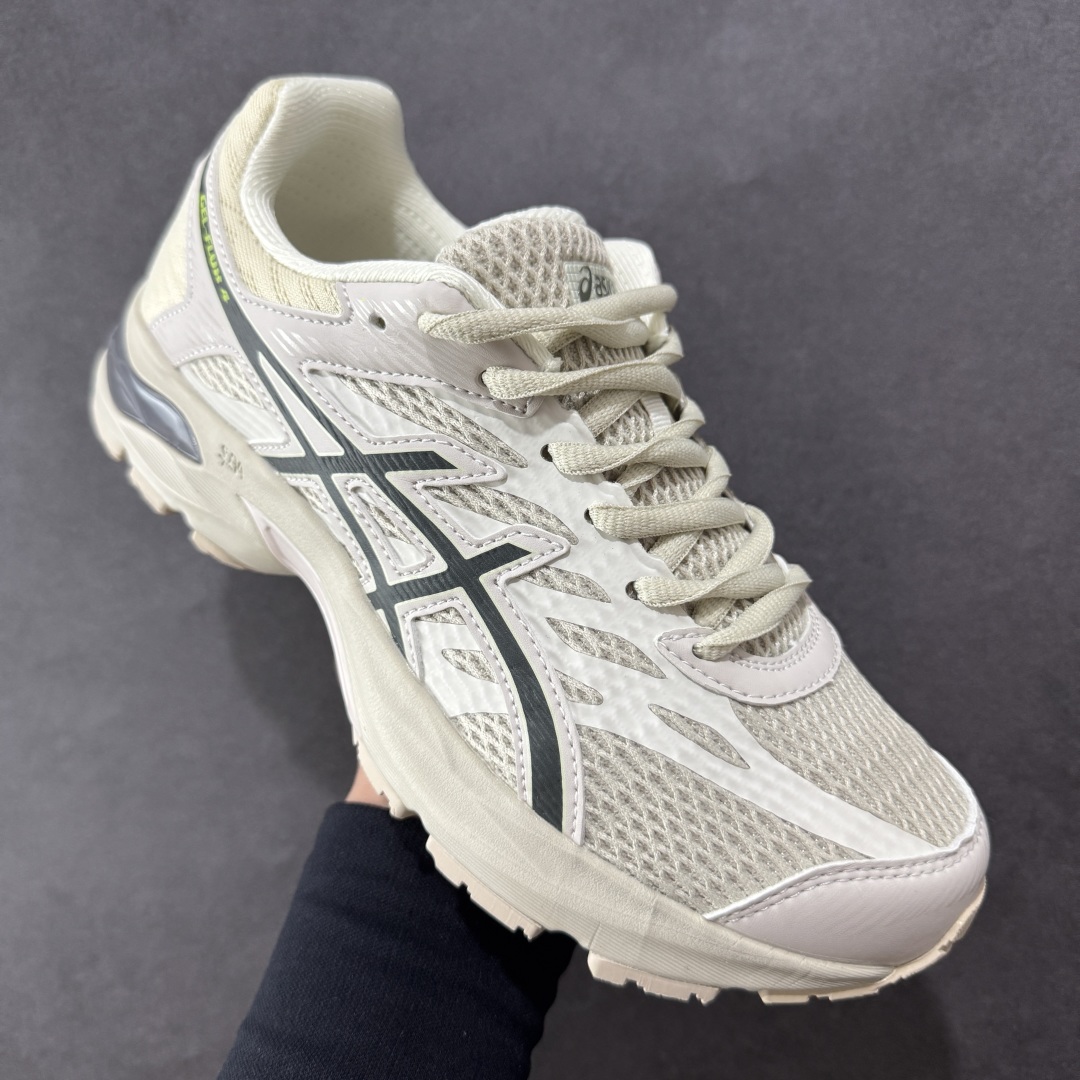 1 K8版本Asics 亚瑟士GEL-FLUX 4代 系列低帮城市休闲运动跑步鞋 “米白深蓝” 1011A614-202