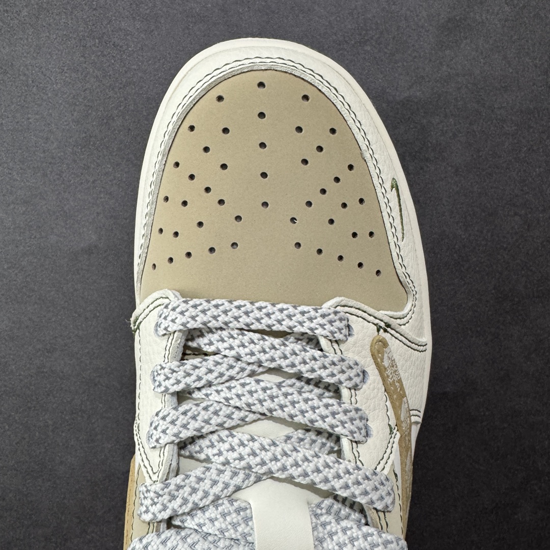 定制版The North Face x Air Jordan 1 Low 印字米白卡其绿  QW5088-204