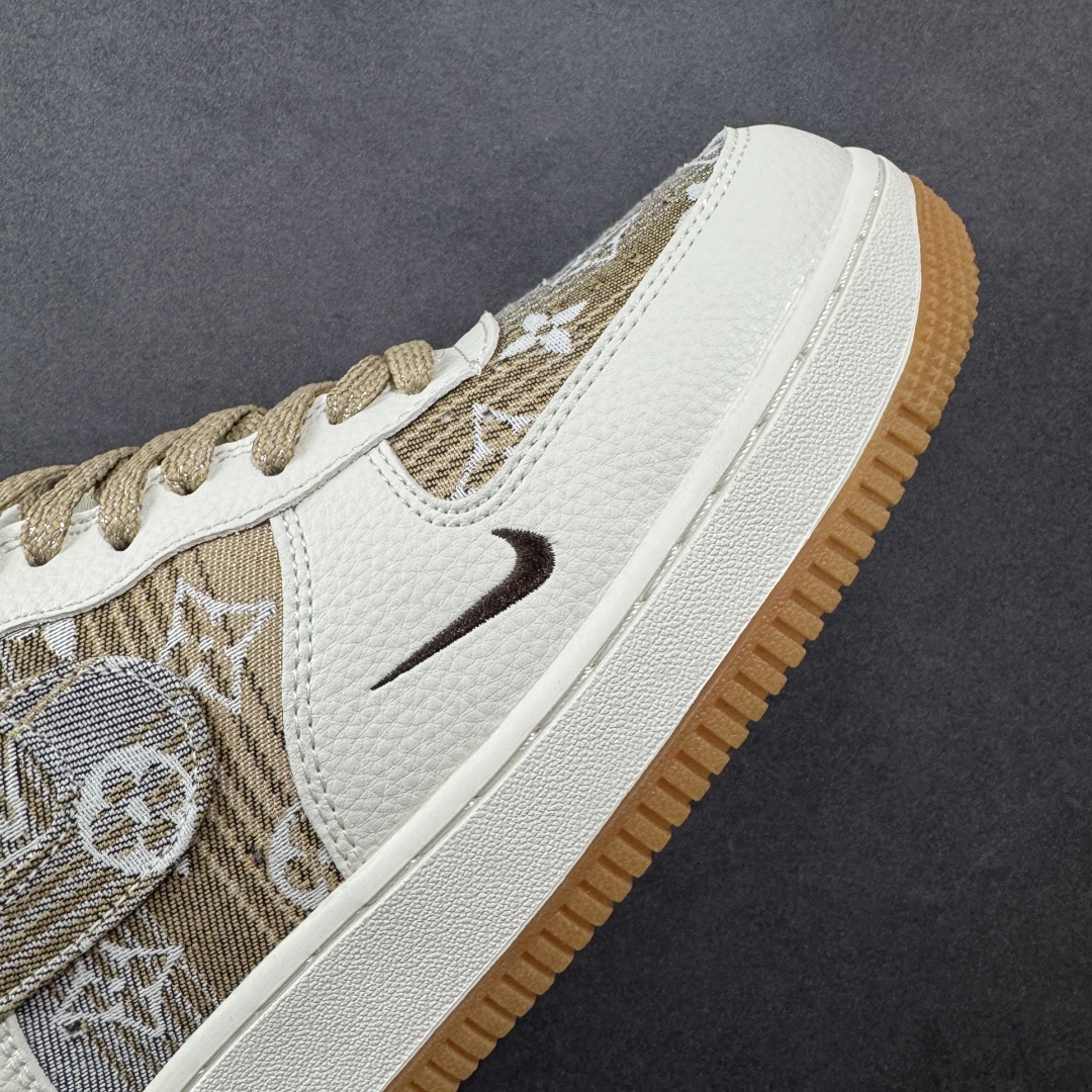 定制版Louis Vuitton x Nike Air Force 1 Low 路易威登LV x 耐克 空军一号 低帮 白黄帆布 DK0798-002