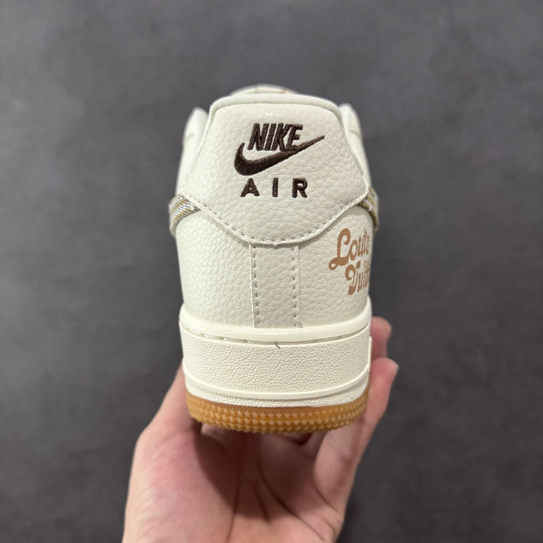 定制版Louis Vuitton x Nike Air Force 1 Low 路易威登LV x 耐克 空军一号 低帮 白黄帆布 DK0798-002