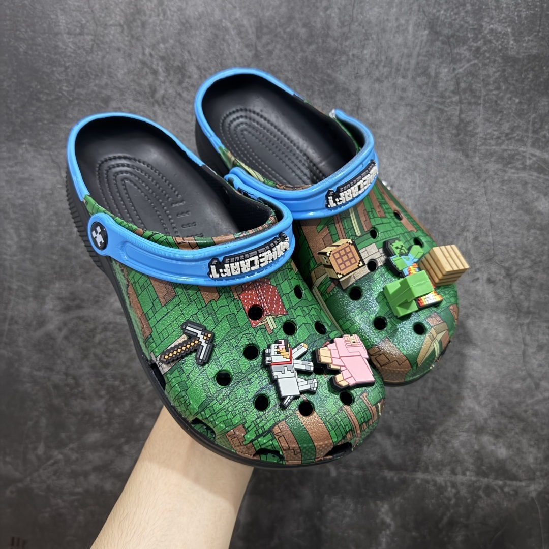 【莞产版本】Crocs 卡骆驰 我的世界联名款洞洞鞋,超酷像素风格设计!带专属Minecraft主题