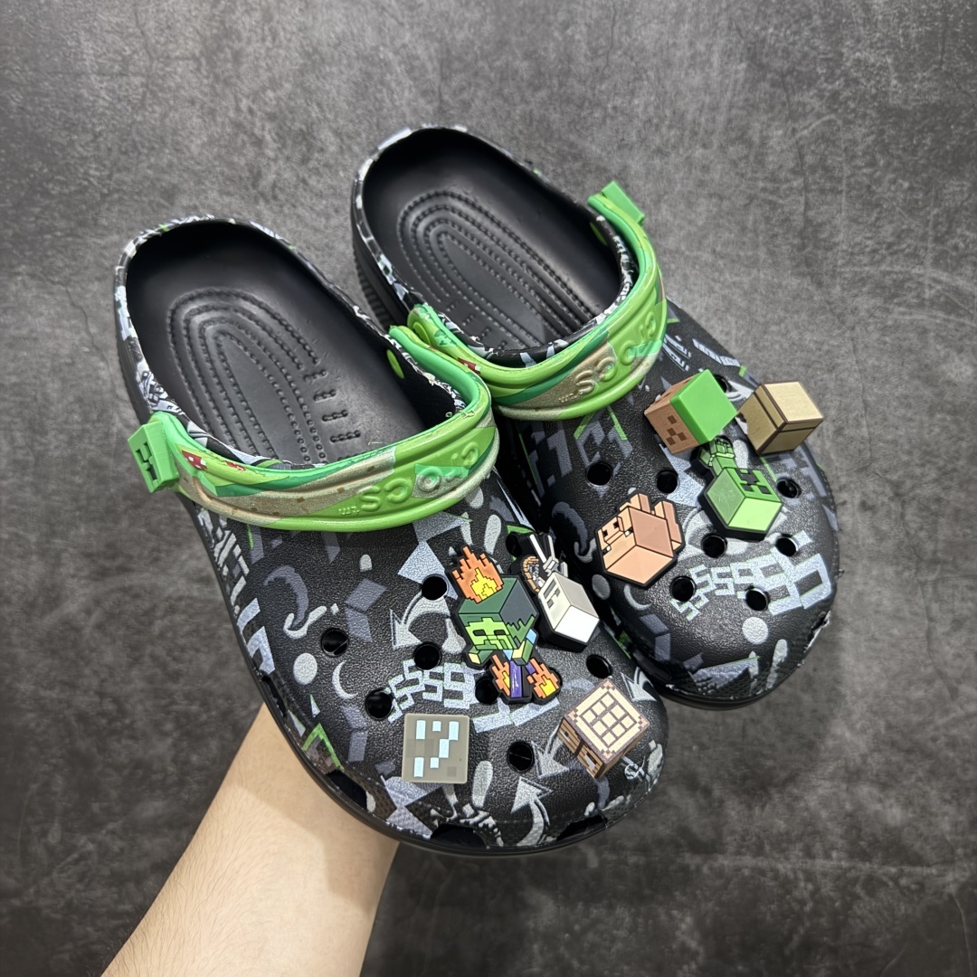 【莞产版本】Crocs 卡骆驰 我的世界联名款洞洞鞋,超酷像素风格设计!带专属Minecraft主题