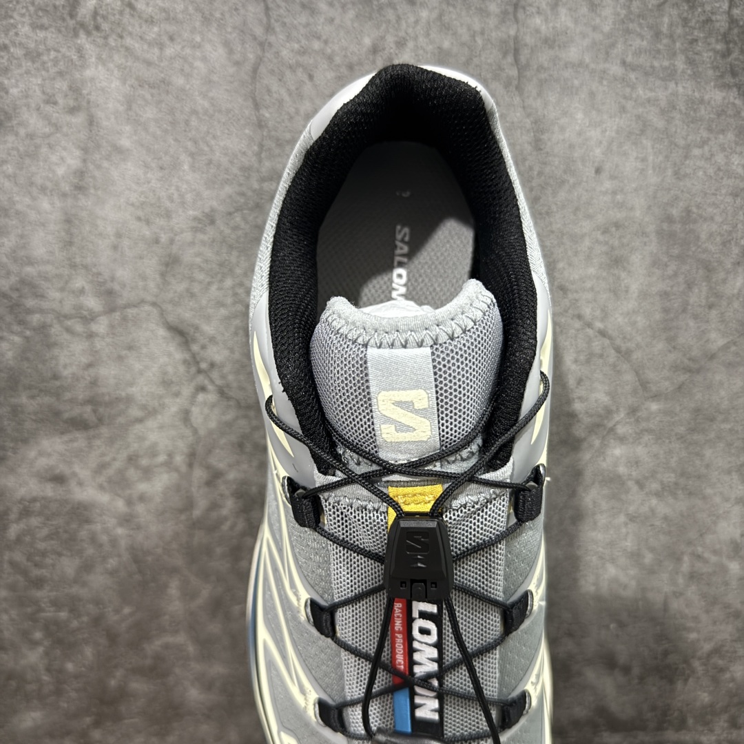 图片[8]-【PZ纯原】SALOMON XT-6 萨洛蒙潮流越野机能户外功能鞋 迷雾蓝 414551 全新版本出货 好货不怕晚 品质 细节 材料都是肉眼可以见！ 售前售后也是其它工厂无法匹敌！ 纯原外贸平台特供订单 耗时半年巨作 全套原纸板楦头开发 原厂特供网布配套加持 确保原汁原味 完美呈现版型 原档数据独家私模五层组合大底 原装Ortholite轻量化鞋垫 中底布带钢印编号 原厂TPU锁扣 进口港宝加持 后跟自然饱满 还原公司包裹性 鞋面以“锯齿”状的包裹系统呈现 在基色底之下加入了各种色点缀 将公司的最新技术和时尚前卫的造型融入耐用的长跑款式中 鞋面由 TPU 薄膜制成 并焊接在高耐磨网眼上 使其既时尚又坚固 由 ACS底盘支撑 可增强稳定性和支撑力 以及由橡胶凸耳 Contragrip外底覆盖的 EVA 缓冲中底 旨在应对崎岖的地形 鞋舌上的彩色Salomon 标签、Quicklace 系统以及鞋头、鞋舌和鞋跟上的附加品牌使细节更加完美 让穿着者可以轻松驾驭户外与通勤下的任何运动生活场景 无缝鞋身户外随意纵横 颜值与脚感兼备 出街通勤 绝对非常吸睛 你值得拥有 尺码：36 36.5 37.5 38 38.5 39 40 40.5 41 42 42.5 43 44 44.5 45-选品中心