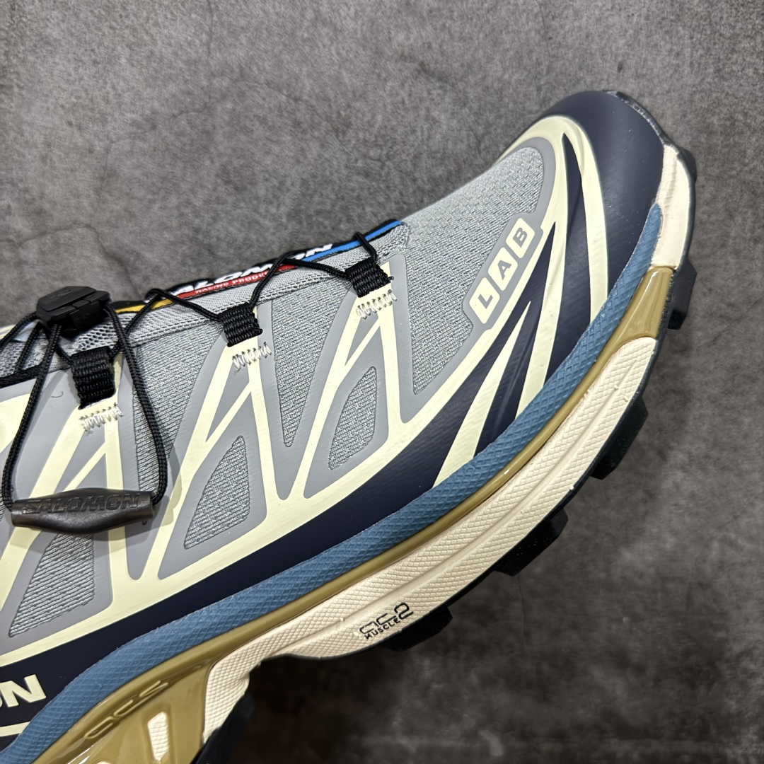 图片[6]-【PZ纯原】SALOMON XT-6 萨洛蒙潮流越野机能户外功能鞋 迷雾蓝 414551 全新版本出货 好货不怕晚 品质 细节 材料都是肉眼可以见！ 售前售后也是其它工厂无法匹敌！ 纯原外贸平台特供订单 耗时半年巨作 全套原纸板楦头开发 原厂特供网布配套加持 确保原汁原味 完美呈现版型 原档数据独家私模五层组合大底 原装Ortholite轻量化鞋垫 中底布带钢印编号 原厂TPU锁扣 进口港宝加持 后跟自然饱满 还原公司包裹性 鞋面以“锯齿”状的包裹系统呈现 在基色底之下加入了各种色点缀 将公司的最新技术和时尚前卫的造型融入耐用的长跑款式中 鞋面由 TPU 薄膜制成 并焊接在高耐磨网眼上 使其既时尚又坚固 由 ACS底盘支撑 可增强稳定性和支撑力 以及由橡胶凸耳 Contragrip外底覆盖的 EVA 缓冲中底 旨在应对崎岖的地形 鞋舌上的彩色Salomon 标签、Quicklace 系统以及鞋头、鞋舌和鞋跟上的附加品牌使细节更加完美 让穿着者可以轻松驾驭户外与通勤下的任何运动生活场景 无缝鞋身户外随意纵横 颜值与脚感兼备 出街通勤 绝对非常吸睛 你值得拥有 尺码：36 36.5 37.5 38 38.5 39 40 40.5 41 42 42.5 43 44 44.5 45-选品中心