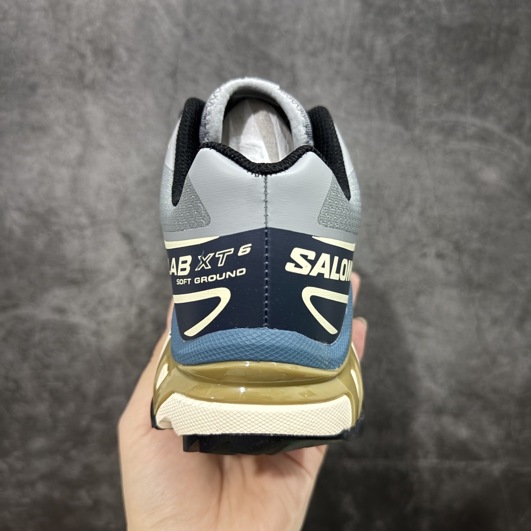 图片[4]-【PZ纯原】SALOMON XT-6 萨洛蒙潮流越野机能户外功能鞋 迷雾蓝 414551 全新版本出货 好货不怕晚 品质 细节 材料都是肉眼可以见！ 售前售后也是其它工厂无法匹敌！ 纯原外贸平台特供订单 耗时半年巨作 全套原纸板楦头开发 原厂特供网布配套加持 确保原汁原味 完美呈现版型 原档数据独家私模五层组合大底 原装Ortholite轻量化鞋垫 中底布带钢印编号 原厂TPU锁扣 进口港宝加持 后跟自然饱满 还原公司包裹性 鞋面以“锯齿”状的包裹系统呈现 在基色底之下加入了各种色点缀 将公司的最新技术和时尚前卫的造型融入耐用的长跑款式中 鞋面由 TPU 薄膜制成 并焊接在高耐磨网眼上 使其既时尚又坚固 由 ACS底盘支撑 可增强稳定性和支撑力 以及由橡胶凸耳 Contragrip外底覆盖的 EVA 缓冲中底 旨在应对崎岖的地形 鞋舌上的彩色Salomon 标签、Quicklace 系统以及鞋头、鞋舌和鞋跟上的附加品牌使细节更加完美 让穿着者可以轻松驾驭户外与通勤下的任何运动生活场景 无缝鞋身户外随意纵横 颜值与脚感兼备 出街通勤 绝对非常吸睛 你值得拥有 尺码：36 36.5 37.5 38 38.5 39 40 40.5 41 42 42.5 43 44 44.5 45-选品中心