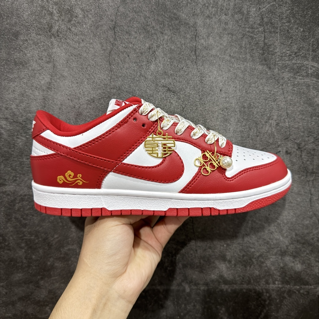 【纯原礼盒版本】NK Dunk Low 低帮 秀禾婚鞋新配色 吉祥如意 货号:CU1727-100