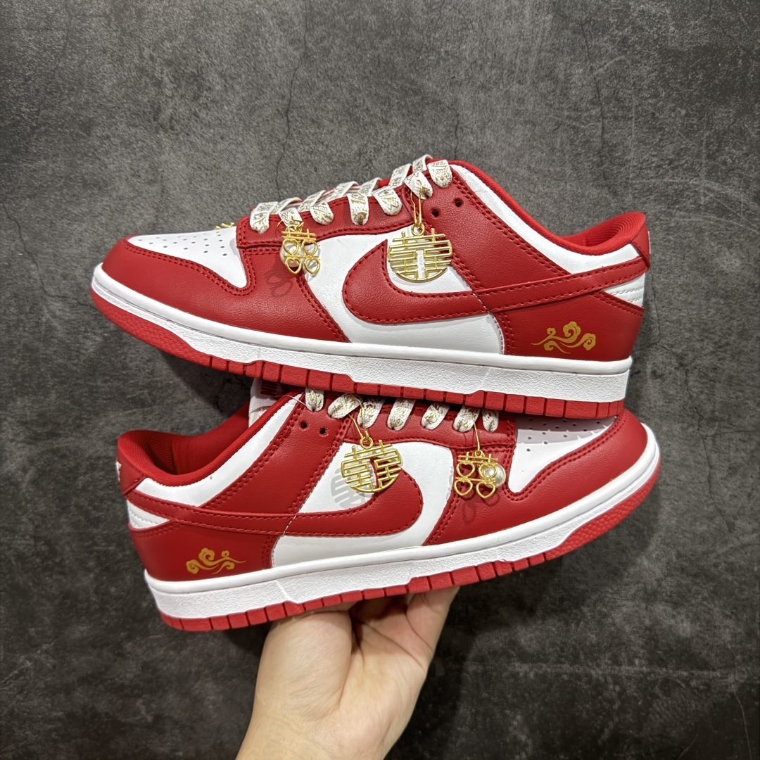 【纯原礼盒版本】NK Dunk Low 低帮 秀禾婚鞋新配色 吉祥如意 货号:CU1727-100