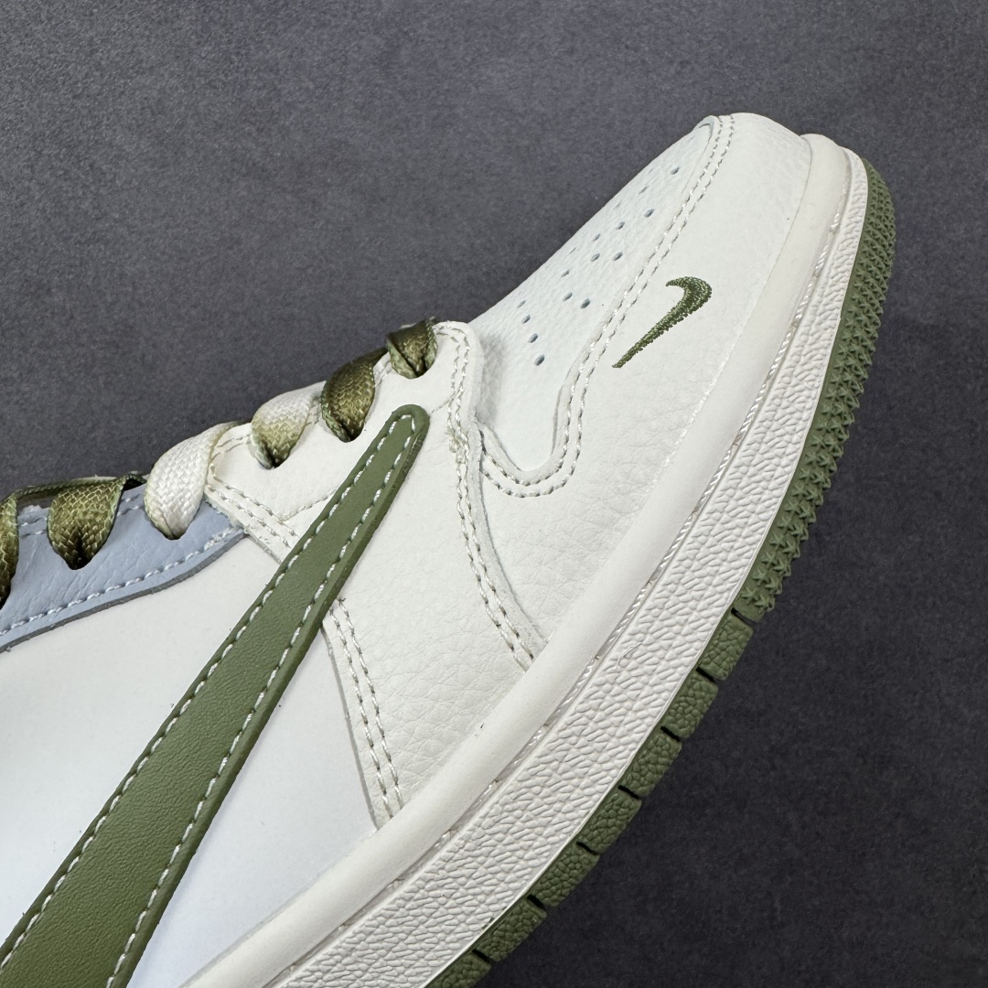 定制版Travis Scott x Fragment Design x Air Jordan 1 Low OG SP AJ1 乔1 迪奥联名 米灰绿 低帮文化休闲板鞋  QW5088-203