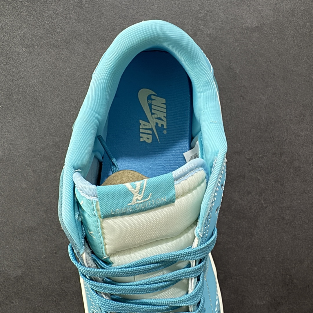 定制版Travis Scott x Fragment Design x Air Jordan 1 Low OG SP AJ1 乔1 LV联名 浅天蓝 低帮文化休闲板鞋  LD2025-034