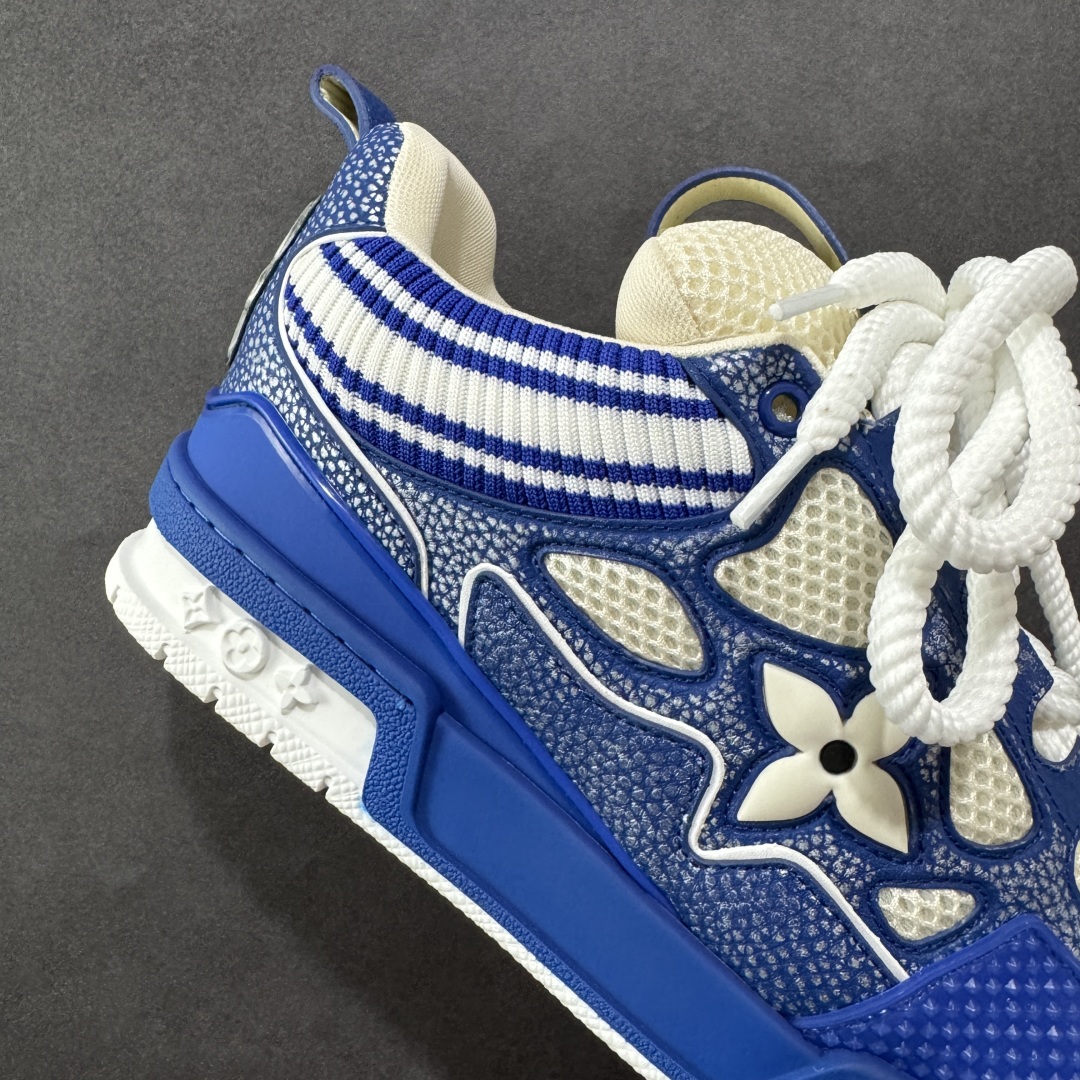 图片[6]-【纯原礼盒版】Louis Vuitton LV Skate时装走秀圆头系带运动鞋 完美鞋型超高的清洁度 零毛边线头瑕疵 全套原楦原纸版原鞋开模 全网最具灵魂的版型 正确原装黄色鞋盒 正确中底印花 鞋面印花3D高频深度立体 全鞋电脑针车 紧密相连 针距密度一致 环保乳胶注塑鞋垫 厚度脚感还原原版 皮面裁剪部位 统一油边封口工艺 原装橡胶大底含胶量大底组合零偏差 专柜全套包装 防尘袋 说明书 质保卡 男女鞋 尺码：40 41 42 43 44 45 46-选品中心