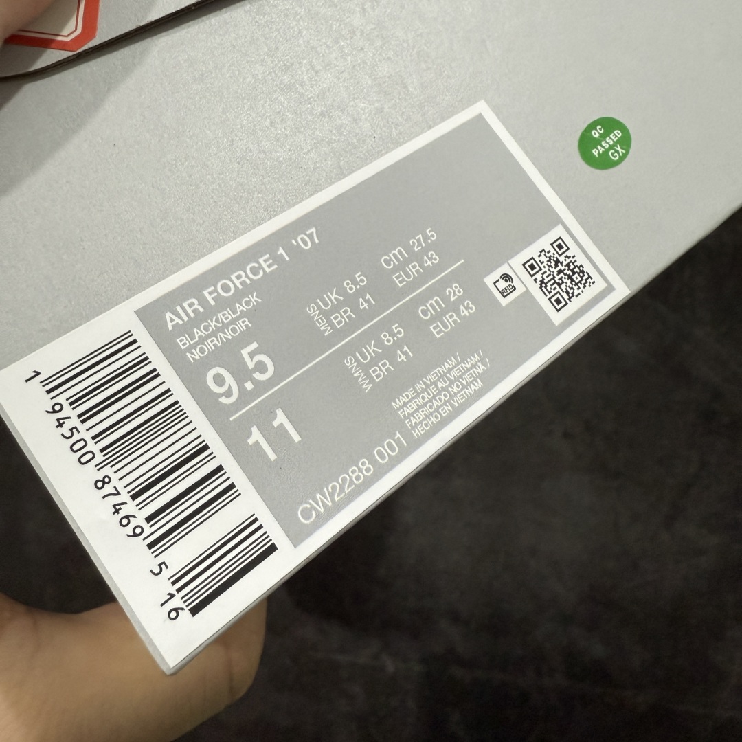 图片[9]-【GX2.0海外版】NK Air Force 1 Low \’07 空军一号低帮经典板鞋 纯黑 CW2288-001 顶级空军 原厂皮料 升级版 市场独一档 超高清洁度裁片 皮料质感肉眼可见 细节吊打市场其他代号版本 天花板级别 全鞋电脑针车 工整有序 原厂港宝加持完美还原灵魂版型 原盒原配从里到外百分百还原 原厂全头层原厂皮料 原标原盒 内置Sole气垫 中底白色背胶 中底划线 已经无限的接近公司 原厂楦头 原厂刺绣 后跟弧度修正 正确中底四线防伪 尺码：35.5 36 36.5 37.5 38 38.5 39 40 40.5 41 42 42.5 43 44 44.5 45 46 47.5 48.5-选品中心