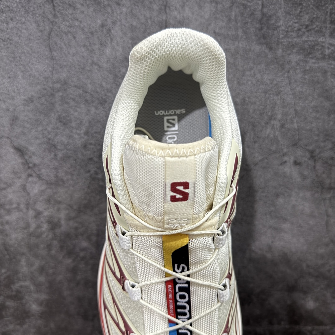 图片[8]-【巅峰版】 Salomon XT-6 米棕白色 萨洛蒙复古潮流户外机能登山跑鞋 475823 纯原外贸平台特供订单 耗时半年巨作 全套原纸板楦头开发 原厂特供网布配套加持 确保原汁原味 完美呈现版型 原档数据独家私模五层组合大底 原装Ortholite轻量化鞋垫 中底布带钢印编号 原厂TPU锁扣 进口港宝加持 后跟自然饱满 还原公司包裹性 鞋面以“锯齿”状的包裹系统呈现 在基色底之下加入了各种色点缀 将公司的最新技术和时尚前卫的造型融入耐用的长跑款式中 鞋面由 TPU 薄膜制成 并焊接在高耐磨网眼上 使其既时尚又坚固 由 ACS底盘支撑 可增强稳定性和支撑力 以及由橡胶凸耳 Contragrip外底覆盖的 EVA 缓冲中底 旨在应对崎岖的地形 鞋舌上的彩色Salomon 标签、Quicklace 系统以及鞋头、鞋舌和鞋跟上的附加品牌使细节更加完美 让穿着者可以轻松驾驭户外与通勤下的任何运动生活场景 无缝鞋身户外随意纵横 颜值与脚感兼备 出街通勤 绝对非常吸睛 你值得拥有 尺码：36 36.5 37.5 38 38.5 39 40 40.5 41 42 42.5 43 44 44.5 45-选品中心