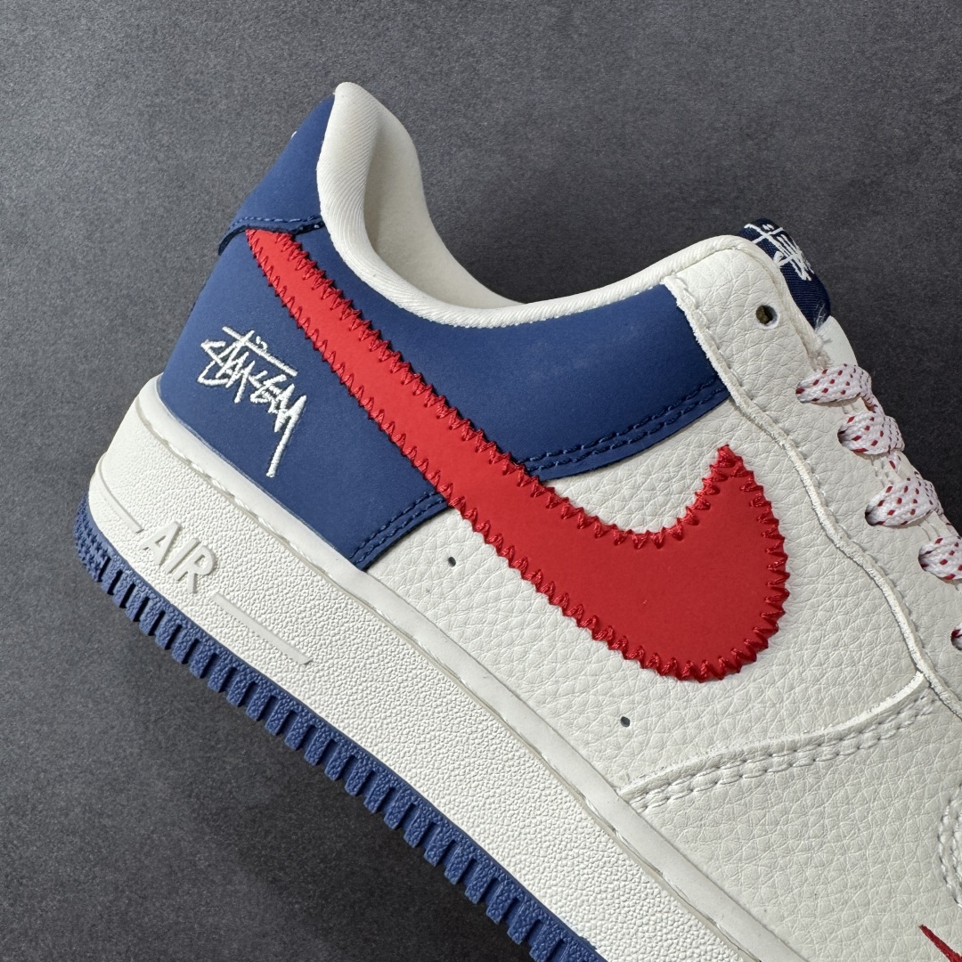  
【定制版】Nike Air Force 1'07 Low 斯图西联名 米蓝红针织勾 空军一号定制休闲