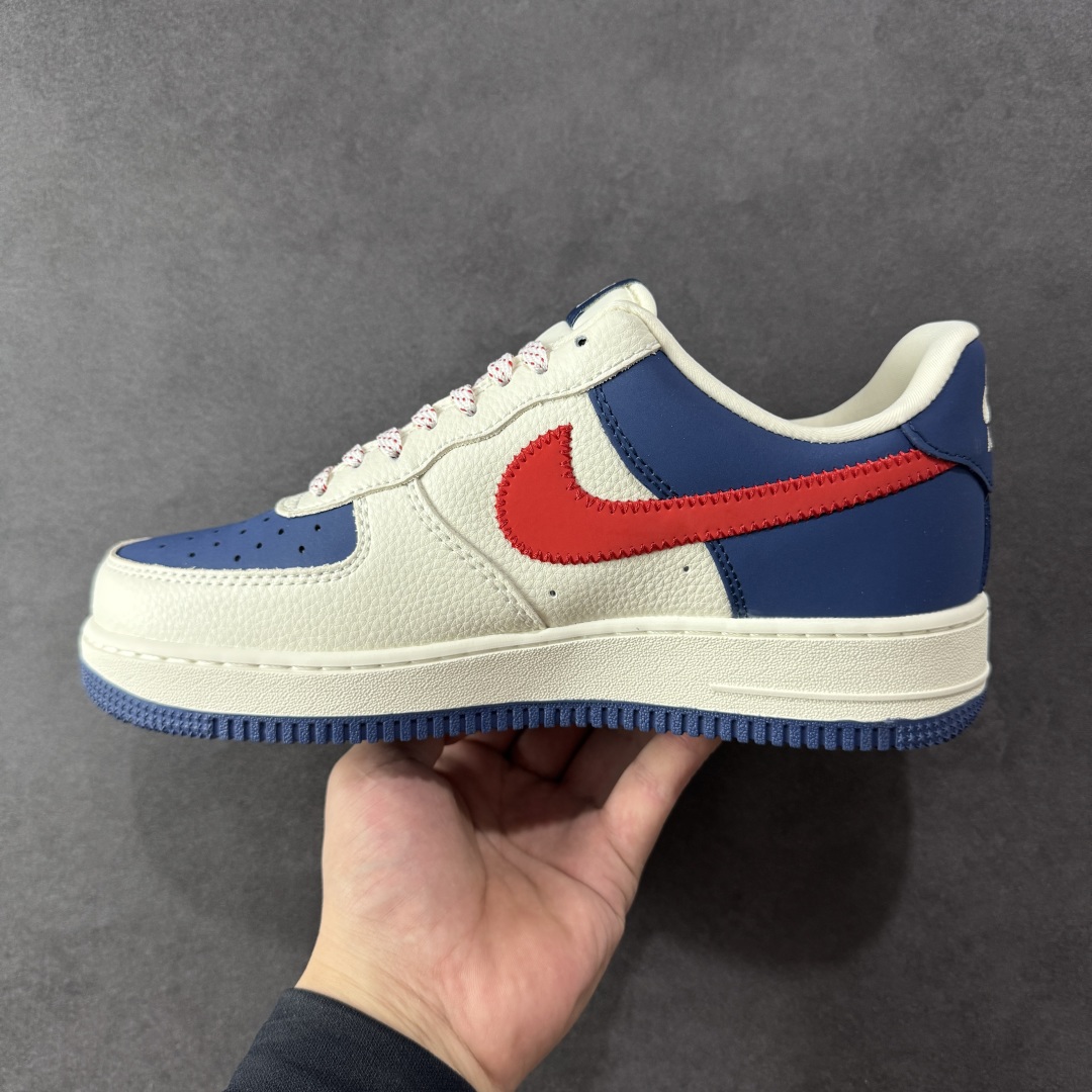  
【定制版】Nike Air Force 1'07 Low 斯图西联名 米蓝红针织勾 空军一号定制休闲