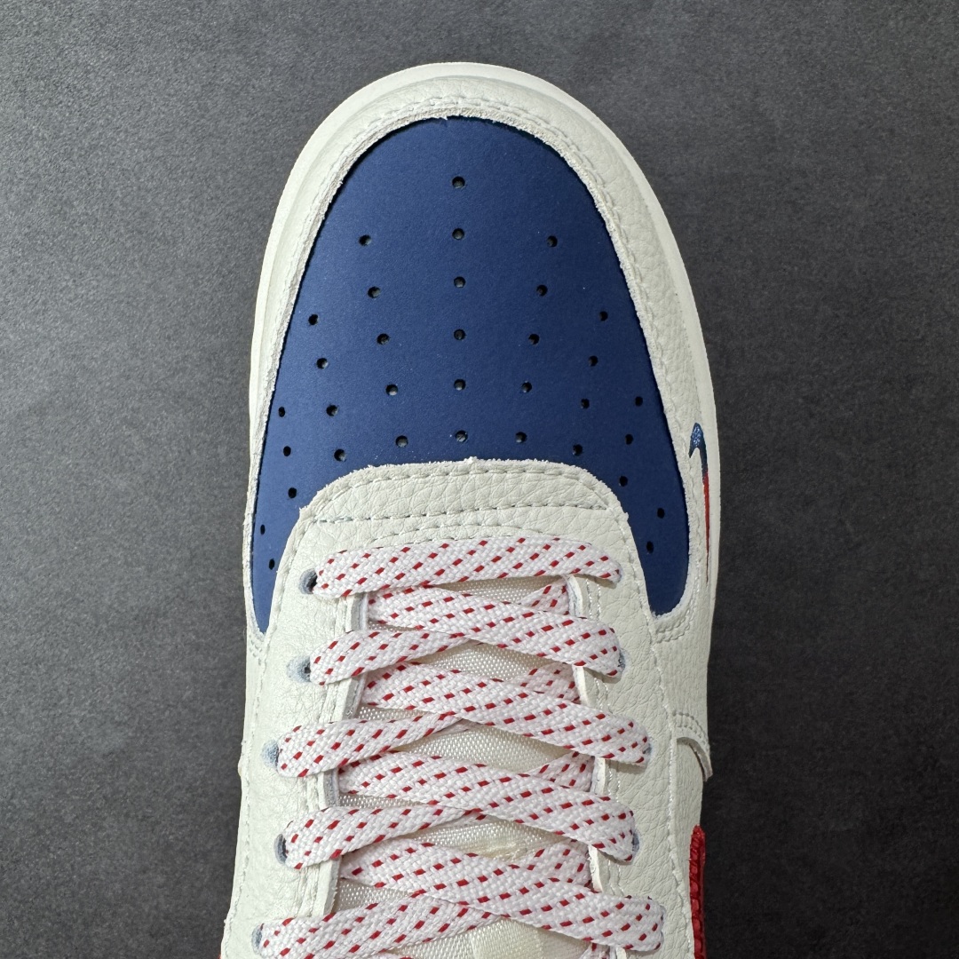  
【定制版】Nike Air Force 1'07 Low 斯图西联名 米蓝红针织勾 空军一号定制休闲