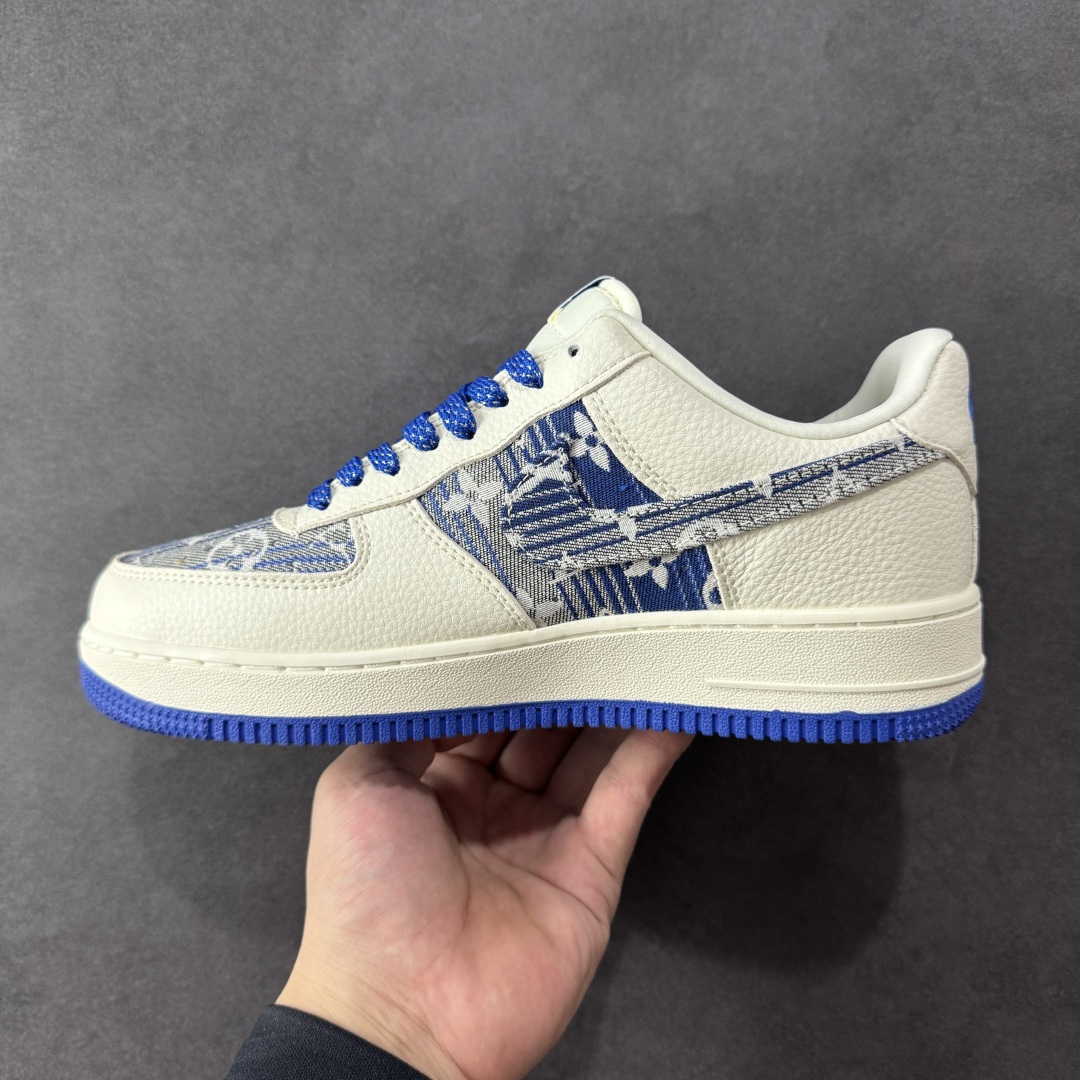 定制版Nike Air Force 1 '07 Low 路易威登LV联名--- 米白蓝牛仔印花 DK0798-003