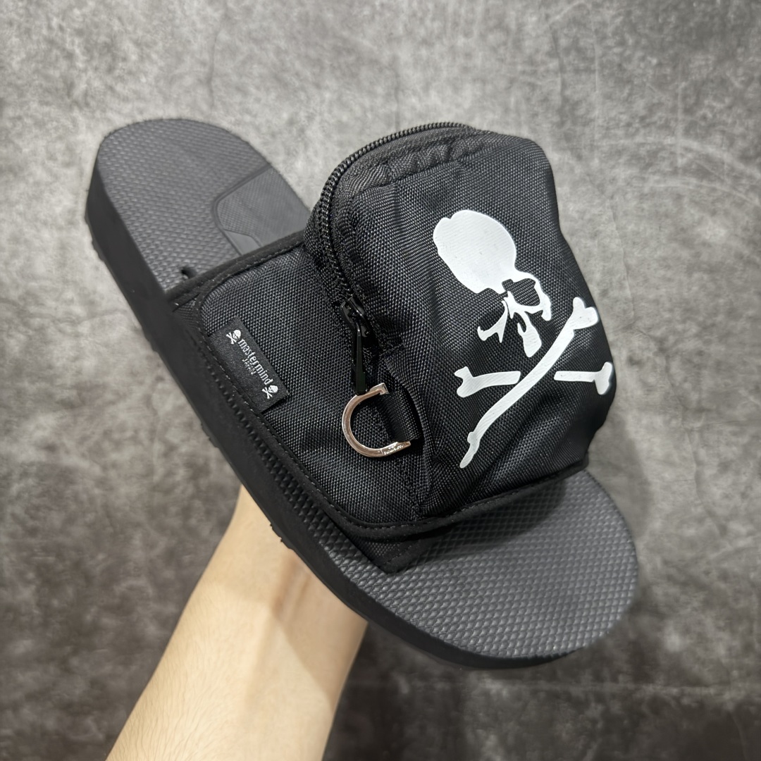 pk版本Mastermind JAPAN x Suicoke MMJ联名骷髅标志刺绣露趾时尚凉拖