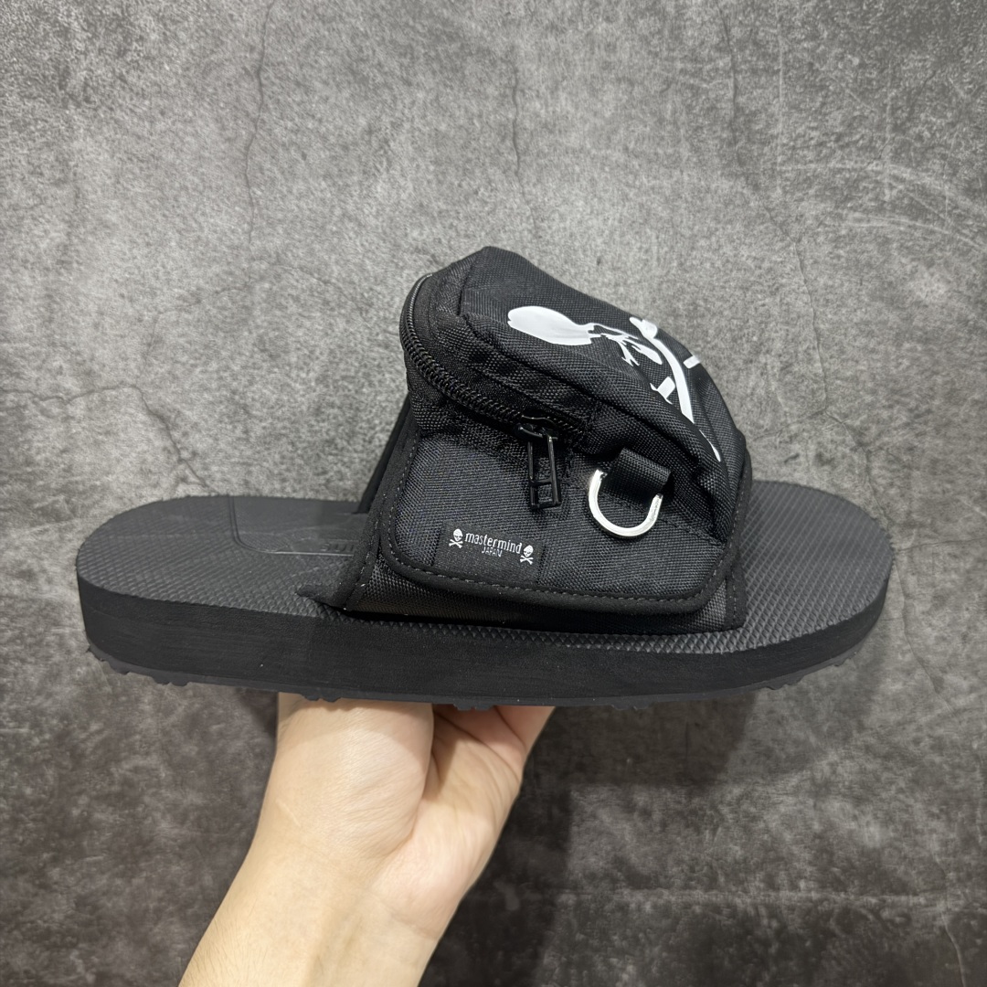 pk版本Mastermind JAPAN x Suicoke MMJ联名骷髅标志刺绣露趾时尚凉拖