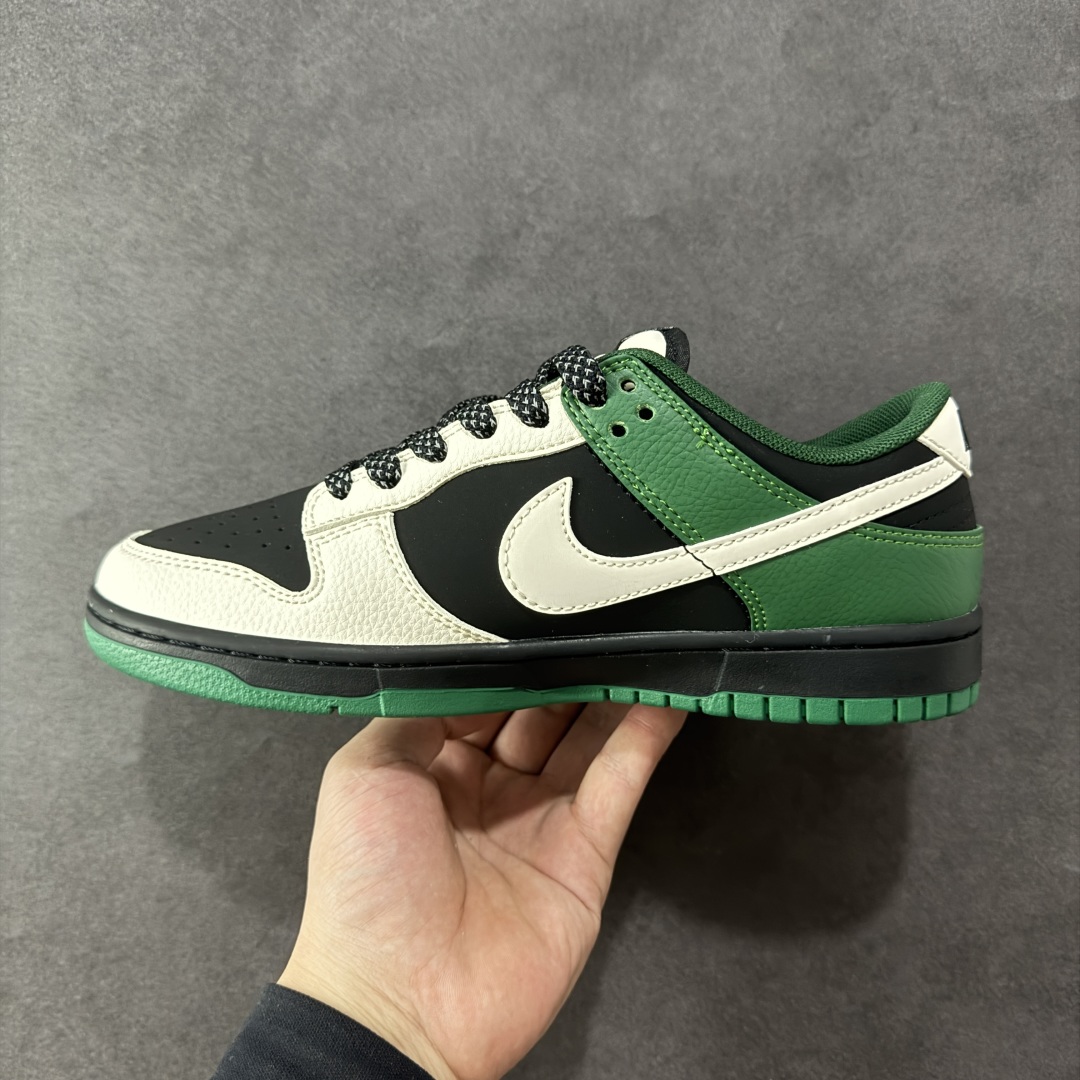  
【定制版】Nike SB Dunk Low “Bape联名——米黑绿双勾” 高端定制 低帮休闲板鞋 