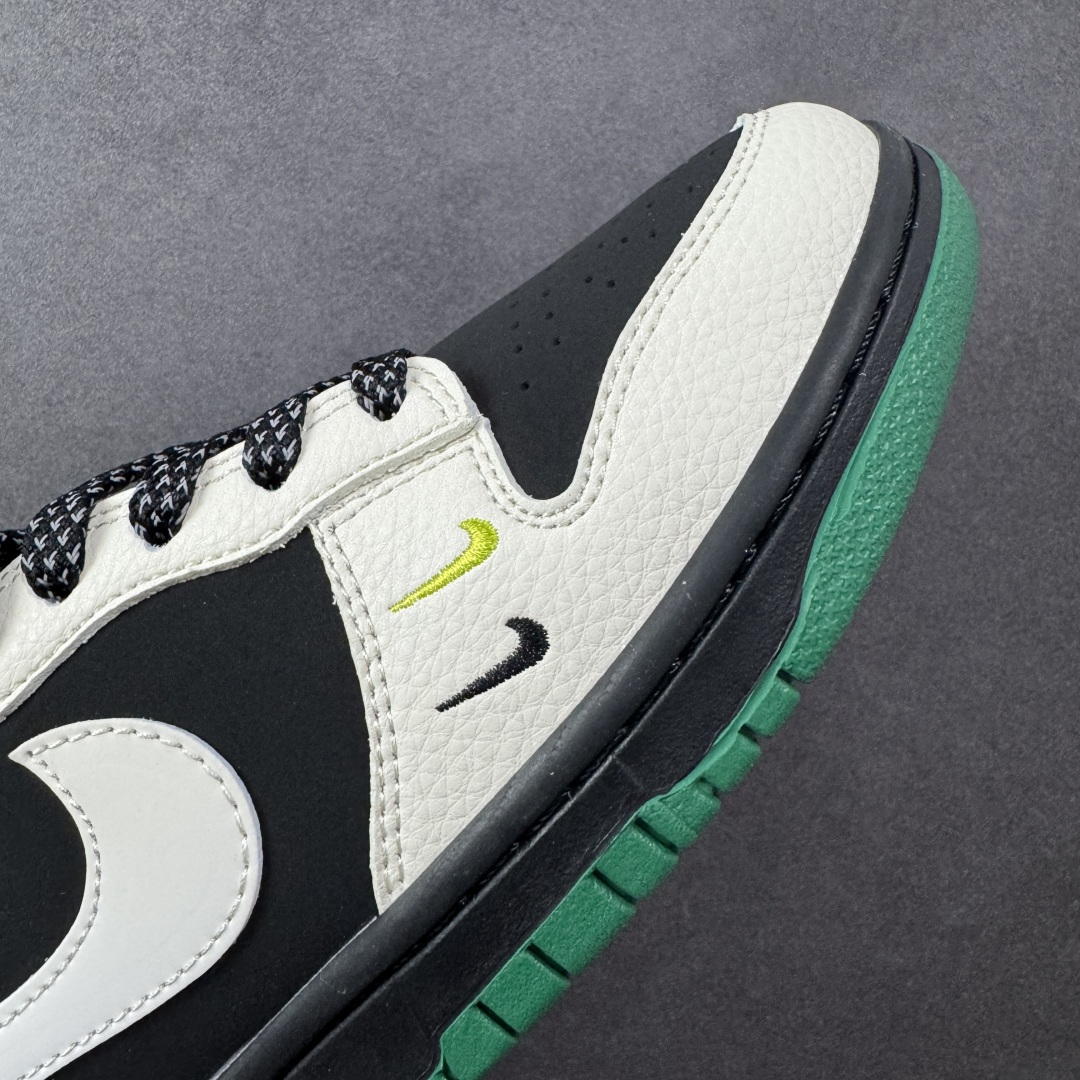  
【定制版】Nike SB Dunk Low “Bape联名——米黑绿双勾” 高端定制 低帮休闲板鞋 
