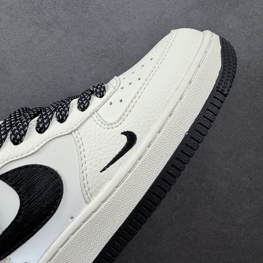 定制版Nike Air Force 1'07 Low 耐克树纹经典黑 空军一号定制休闲板鞋  SM6668-105