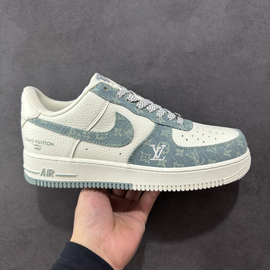 定制版Nike Air Force 1’07 Low LV联名 青色牛仔 空军一号定制休闲板鞋  SC0601-554