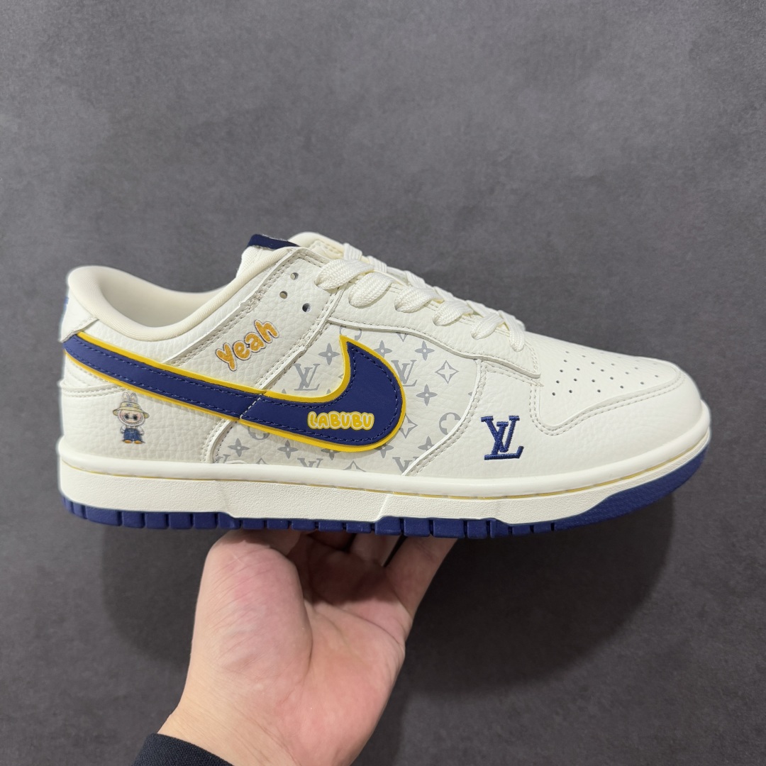 定制版Nike SB Dunk Low 三方联名 白蓝金 高端定制 低帮休闲板鞋  SC0601-457