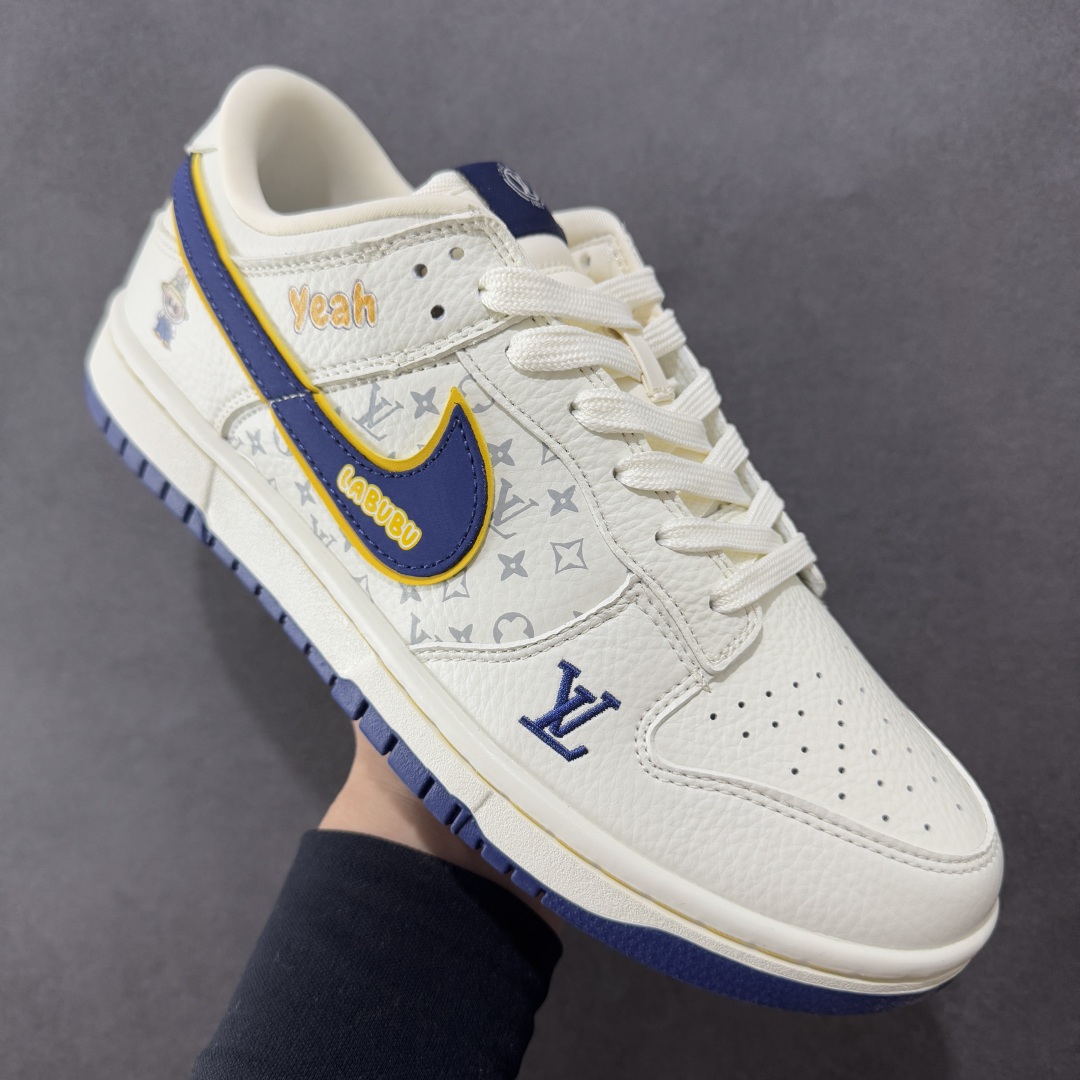 定制版Nike SB Dunk Low 三方联名 白蓝金 高端定制 低帮休闲板鞋  SC0601-457
