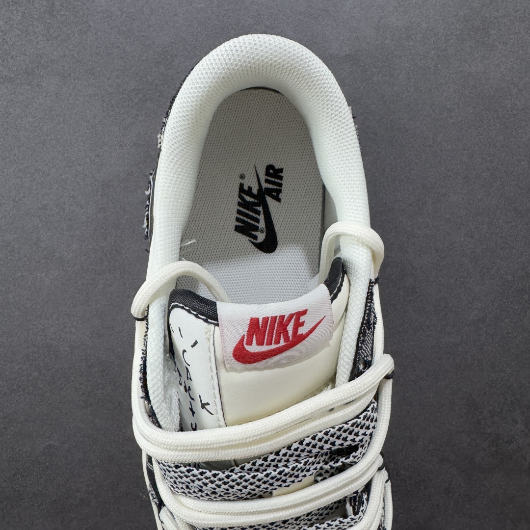 定制版Travis Scott x Fragment Design x Jordan Air Jordan 1 Low OG SP 李维斯联名——“米白黑帆布绑带”  HT5088-600