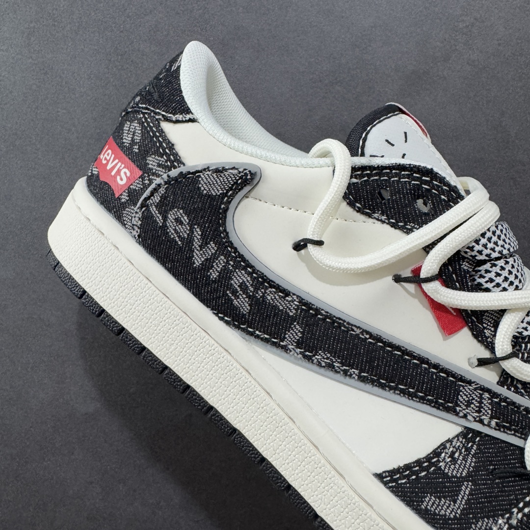 定制版Travis Scott x Fragment Design x Jordan Air Jordan 1 Low OG SP 李维斯联名——“米白黑帆布绑带”  HT5088-600