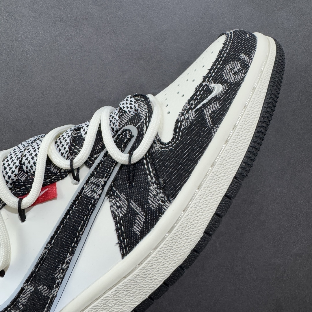 定制版Travis Scott x Fragment Design x Jordan Air Jordan 1 Low OG SP 李维斯联名——“米白黑帆布绑带”  HT5088-600