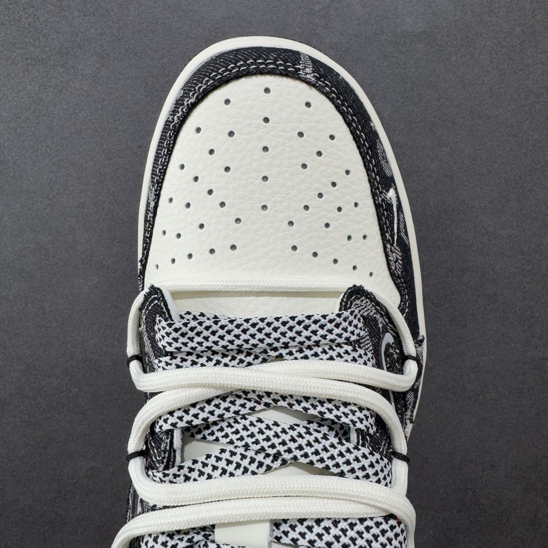 定制版Travis Scott x Fragment Design x Jordan Air Jordan 1 Low OG SP 李维斯联名——“米白黑帆布绑带”  HT5088-600