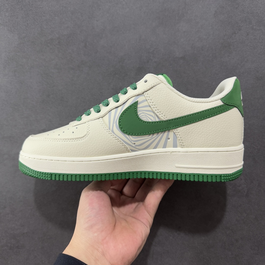 定制版Nike Air Force 1'07 Low 斯图西联名 米绿反光 空军一号低帮休闲板鞋 HJ3318-001