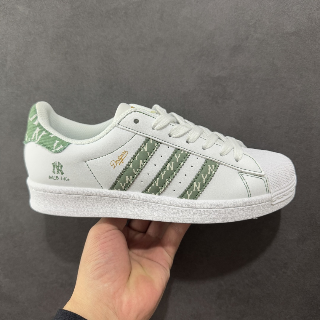 定制版AD Originals Superstar x MLB 白绿  BZ2535