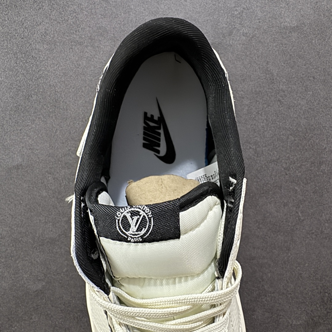  
【定制版】Travis Scott x Jordan 1 Low LV联名-白黑两小勾 倒勾低帮休闲