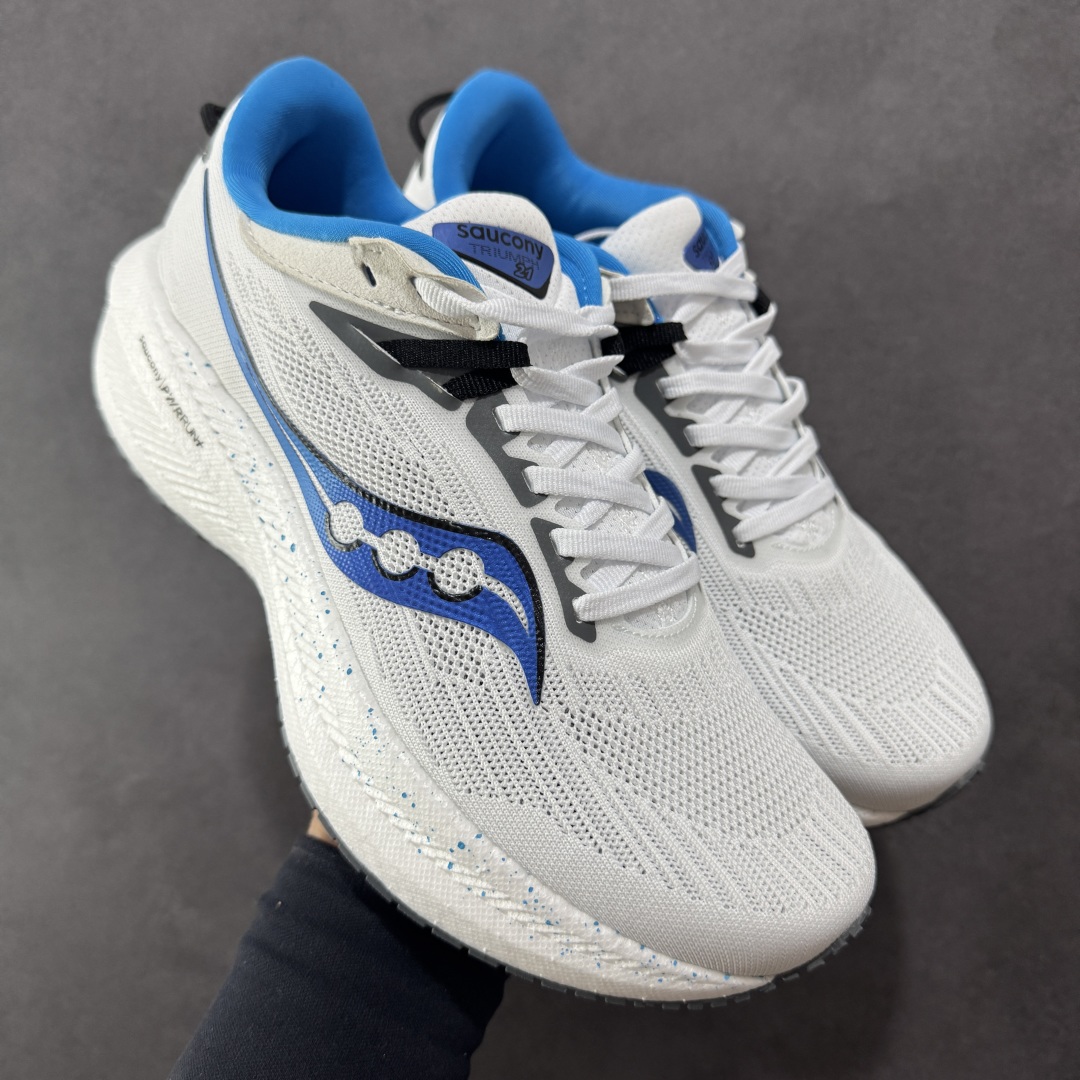 图片[8]-【GX纯原】Saucony Triumph 21 索康尼 胜利21系列 低帮 系带减震耐磨透气低邦马拉松跑步鞋 从胜利走向胜利，世界四大慢跑鞋之一！世界四大慢跑鞋之一，来自美国拥有120多年历史的Saucony（索康尼），本次体验的胜利TRIUMPH 21属于其产品矩阵中的旗舰缓震类。公认为全球唯一的能够同时提供缓震和稳定功能的PWRRUN+中底技术系统，重新调教的加厚脚感更舒适，回弹更出色。前后掌坡差增到10mm，有效缓解落地时冲击力，适合入门新手和大体重跑者。胜利TRIUMPH 20采用PWRRUN+材质中底，前后掌坡差增到10mm，对各种跑步人群都很友好。胜利TRIUMPH 21的脚感号称跑者头等舱并非浪得虚名，不同于其他竞品一味追求的踩屎感，这是一种很有韧性的弹，很有包裹感，安全感的，让人放心的舒适的弹性 尺码：36-46带半码-选品中心