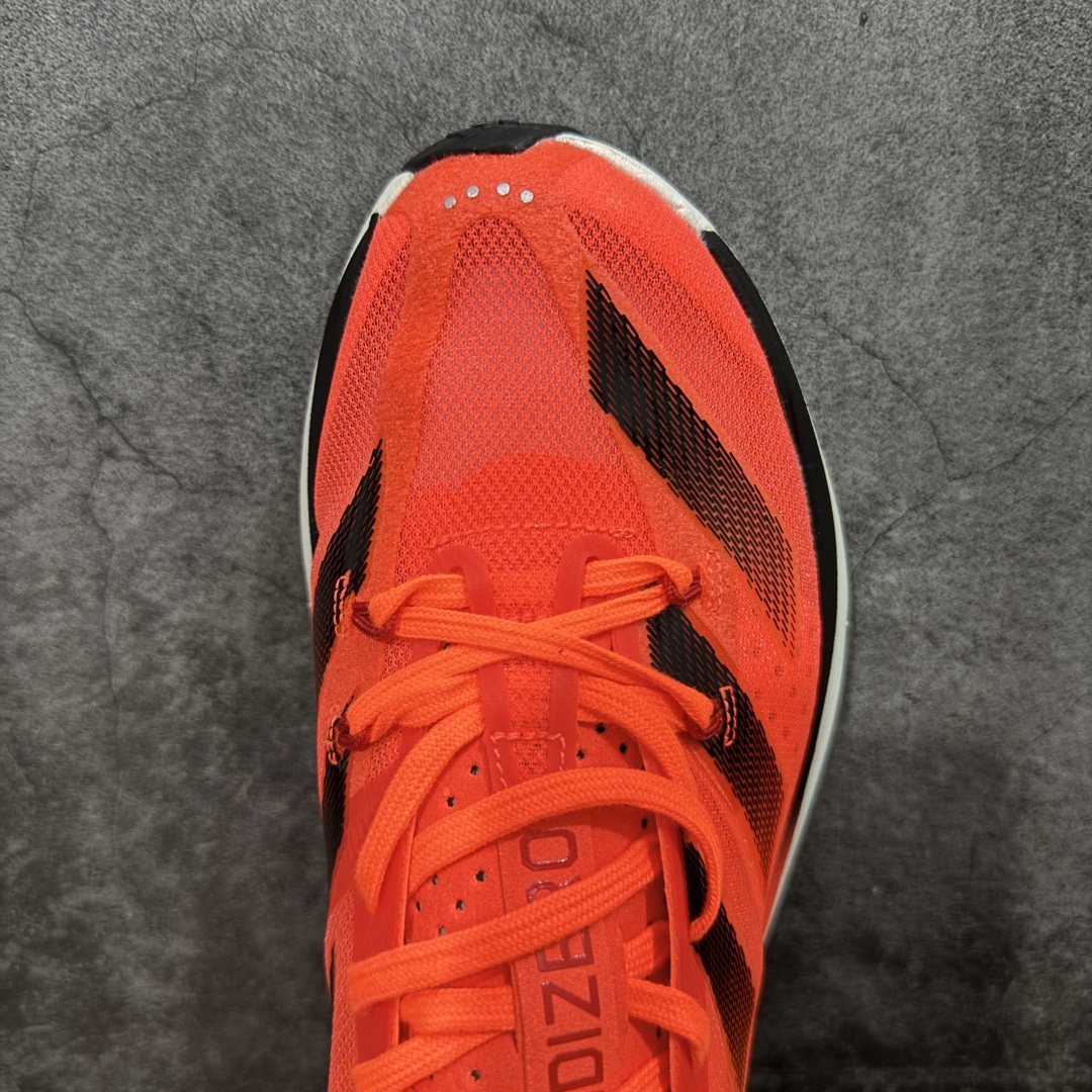 图片[5]-【HD真碳组合底】adidas Adizero Adios Pro 3 舒适百搭减震防滑耐磨 低帮 碳板 马拉松跑步鞋 波士顿3代夏季透气网眼竞速跑鞋 ID3634 延续爪型玻璃纤维推进系统 进化为全掌式的ENERGY RODS 2.0 从脚跟到脚趾的一体成形设计 强化整体推进力 提升速度表现 升级透气鞋面更具支撑性 利用ENGINEERED MESH技术进行不同密度织纹 强化支撑性 更使用50%以上的回收材料製成 减低塑料浪费 此外变薄的鞋舌为前掌提供更多空间 提供跑者更好的穿着感受 马牌轮胎大底耐磨性佳 大底全掌采用耐磨的Continental马牌轮胎大底 在各种环境下保有良好抓地力 尺码：36-45-选品中心