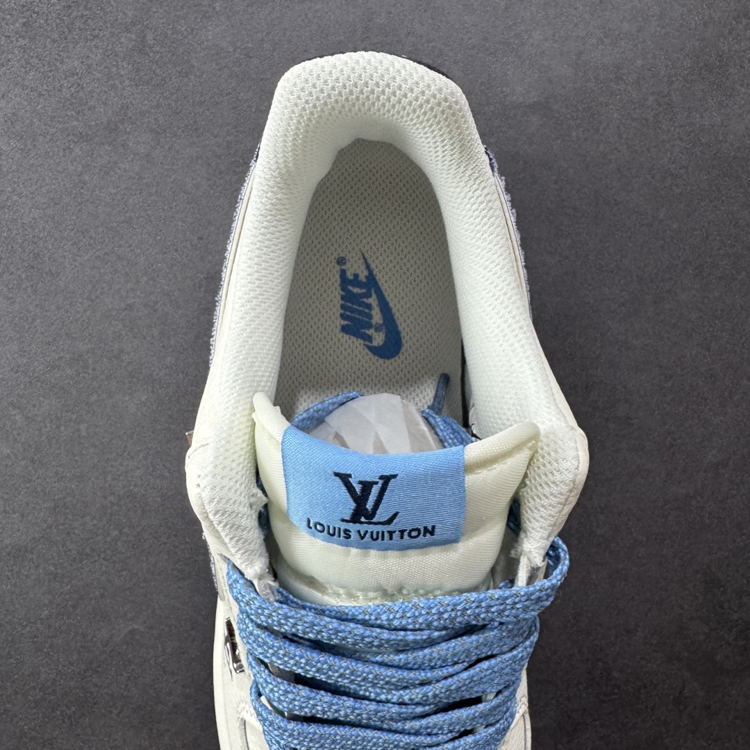 图片[7]-【定制版】NIke Air Force 1 \’07 Low “LV联名——米蓝四勾”空军一号 低帮 运动鞋 休闲鞋 折边针车 工艺难度大 原楦头原纸板 原装鞋盒 定制五金配件 内置全掌气垫 原厂鞋底 货号：XS2869-003 尺码：36 36.5 37.5 38 38.5 39 40 40.5 41 42 42.5 43 44 44.5 45 编码：HXSB320330-选品中心