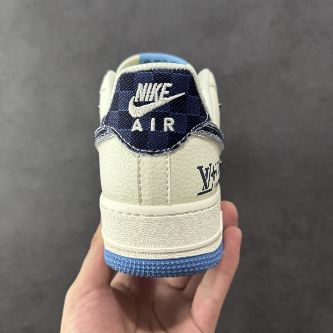 图片[4]-【定制版】NIke Air Force 1 \’07 Low “LV联名——米蓝四勾”空军一号 低帮 运动鞋 休闲鞋 折边针车 工艺难度大 原楦头原纸板 原装鞋盒 定制五金配件 内置全掌气垫 原厂鞋底 货号：XS2869-003 尺码：36 36.5 37.5 38 38.5 39 40 40.5 41 42 42.5 43 44 44.5 45 编码：HXSB320330-选品中心