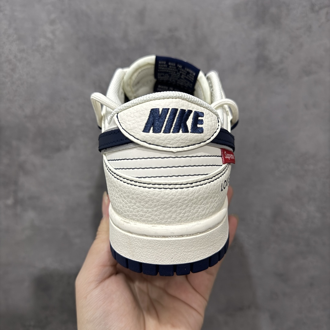 图片[4]-【定制版】Nike SB Dunk Low LV联名 海军蓝抽绳 周年高端定制 低帮休闲板鞋  #定制鞋盒 大厂纯原品质出货 超高清洁度 皮料切割干净无任何毛边 细节完美 货号：YX5066-370  尺码：36 36.5 37.5 38 38.5 39 40 40.5 41 42 42.5 43 44 44.5 45-选品中心