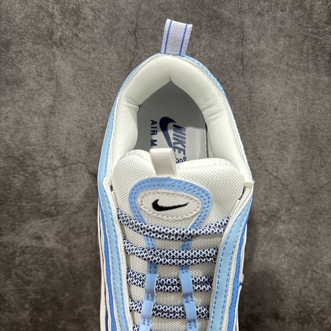 图片[8]-【纯原版】NK Air Max 97 OG 复古运动跑步鞋 白蓝 FN6957-100 原装批次子弹 拆解原鞋开发 打造全市场最强版本子弹 这里只对比原鞋原厂TPU反光材料 市场首家原模原气垫 拒绝套用公底原档案Swoosh电绣 卡色匹配原版 尺码：36 36.5 37.5 38 38.5 39 40 40.5 41 42 42.5 43 44 44.5 45-选品中心