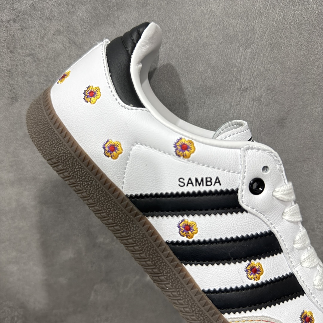 图片[7]-【定制版】Adidas originals Samba OG 灰白小花 此款以简约大方的造型设计，给人以随性休闲的时尚格调，穿着舒适轻便，运动灵活自如，蓝满足日常个性穿搭。 货号：IF4398 尺码：35 36 36.5 37 38 38.5 39 40-选品中心