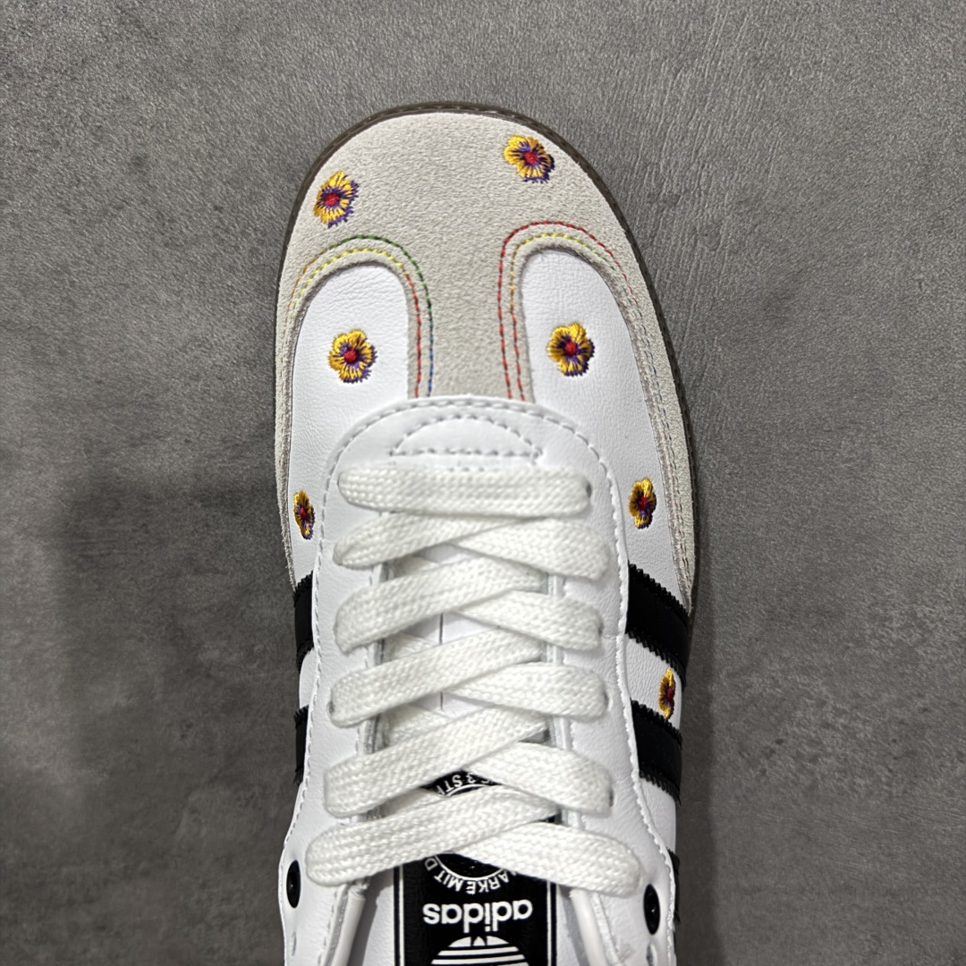 图片[5]-【定制版】Adidas originals Samba OG 灰白小花 此款以简约大方的造型设计，给人以随性休闲的时尚格调，穿着舒适轻便，运动灵活自如，蓝满足日常个性穿搭。 货号：IF4398 尺码：35 36 36.5 37 38 38.5 39 40-选品中心