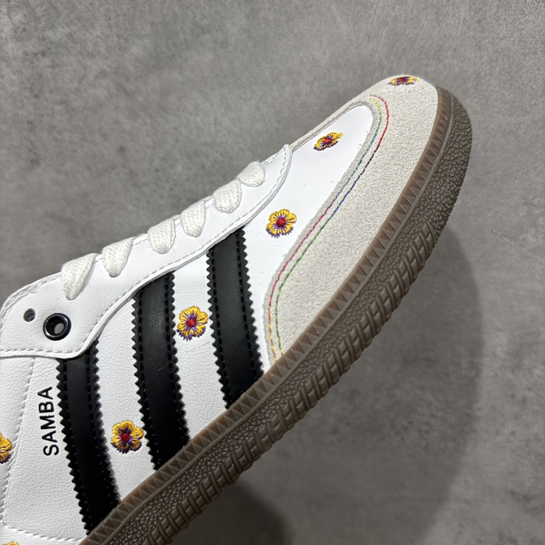 图片[6]-【定制版】Adidas originals Samba OG 灰白小花 此款以简约大方的造型设计，给人以随性休闲的时尚格调，穿着舒适轻便，运动灵活自如，蓝满足日常个性穿搭。 货号：IF4398 尺码：35 36 36.5 37 38 38.5 39 40-选品中心