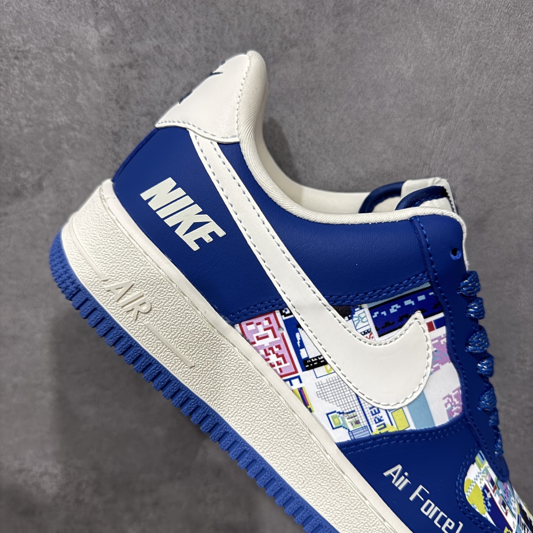 图片[7]-【定制版】Nike Air Force 1\’07 Low 耐克联名 双拼蓝白勾 空军一号低帮休闲板鞋  #原楦头原纸板 原装鞋盒 定制五金配件 内置全掌气垫 原厂鞋底 货号：KJ1688-009  尺码：36 36.5 37.5 38 38.5 39 40 40.5 41 42 42.5 43 44 44.5 45-选品中心