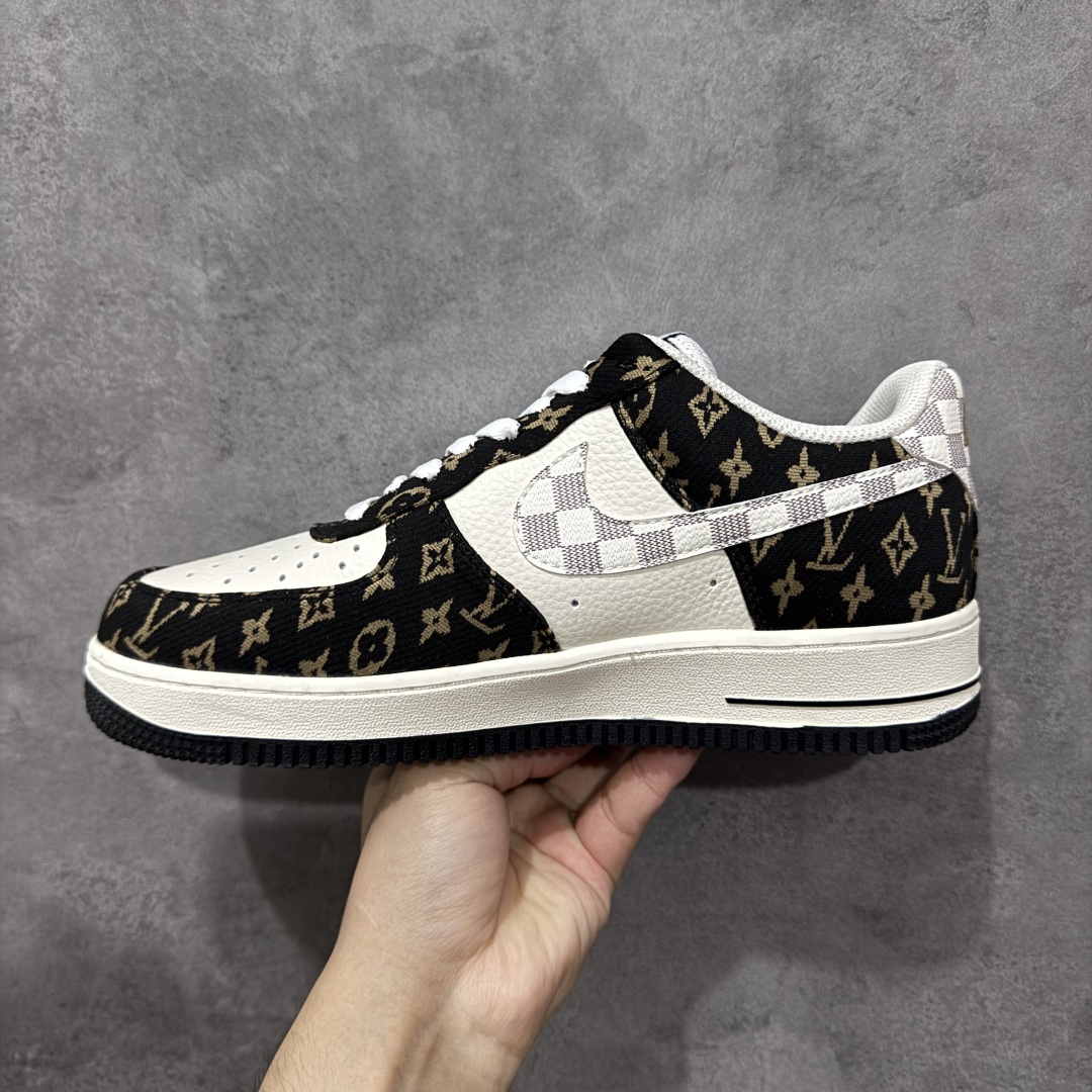 图片[2]-【定制版】Nike Air Force 1\’07 Low LV联名 黑金织布 空军一号低帮休闲板鞋  #原楦头原纸板 原装鞋盒 原厂鞋底 超高清洁度 细节完美 货号：BZ6880-104  尺码：36 36.5 37.5 38 38.5 39 40 40.5 41 42 42.5 43 44 44.5 45-选品中心
