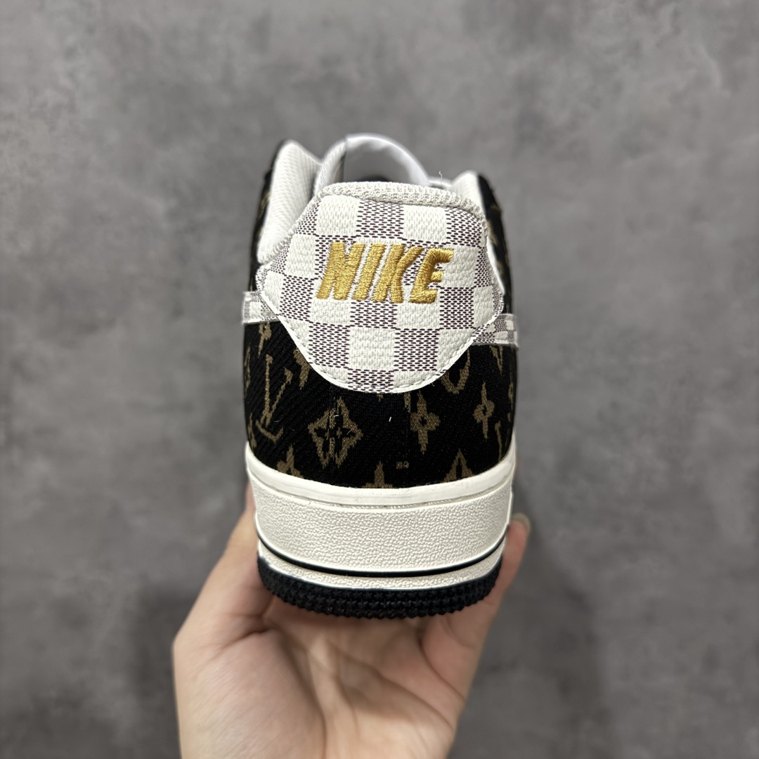 图片[4]-【定制版】Nike Air Force 1\’07 Low LV联名 黑金织布 空军一号低帮休闲板鞋  #原楦头原纸板 原装鞋盒 原厂鞋底 超高清洁度 细节完美 货号：BZ6880-104  尺码：36 36.5 37.5 38 38.5 39 40 40.5 41 42 42.5 43 44 44.5 45-选品中心
