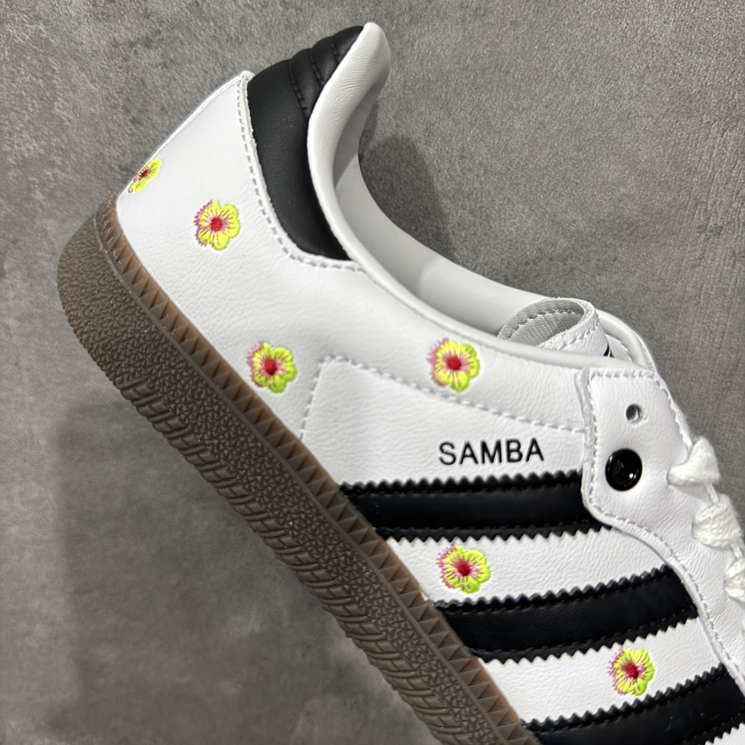 图片[7]-【定制版】Adidas originals Samba OG 灰白小花 此款以简约大方的造型设计，给人以随性休闲的时尚格调，穿着舒适轻便，运动灵活自如，蓝满足日常个性穿搭。 货号：IF4396 尺码：35 36 36.5 37 38 38.5 39 40-选品中心