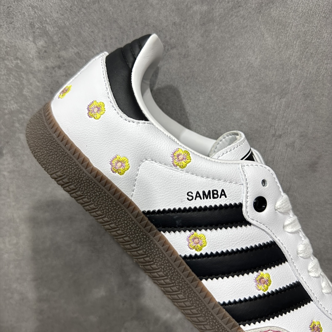 图片[7]-【定制版】Adidas originals Samba OG 灰白小花 此款以简约大方的造型设计，给人以随性休闲的时尚格调，穿着舒适轻便，运动灵活自如，蓝满足日常个性穿搭。 货号：IF4395 尺码：35 36 36.5 37 38 38.5 39 40-选品中心