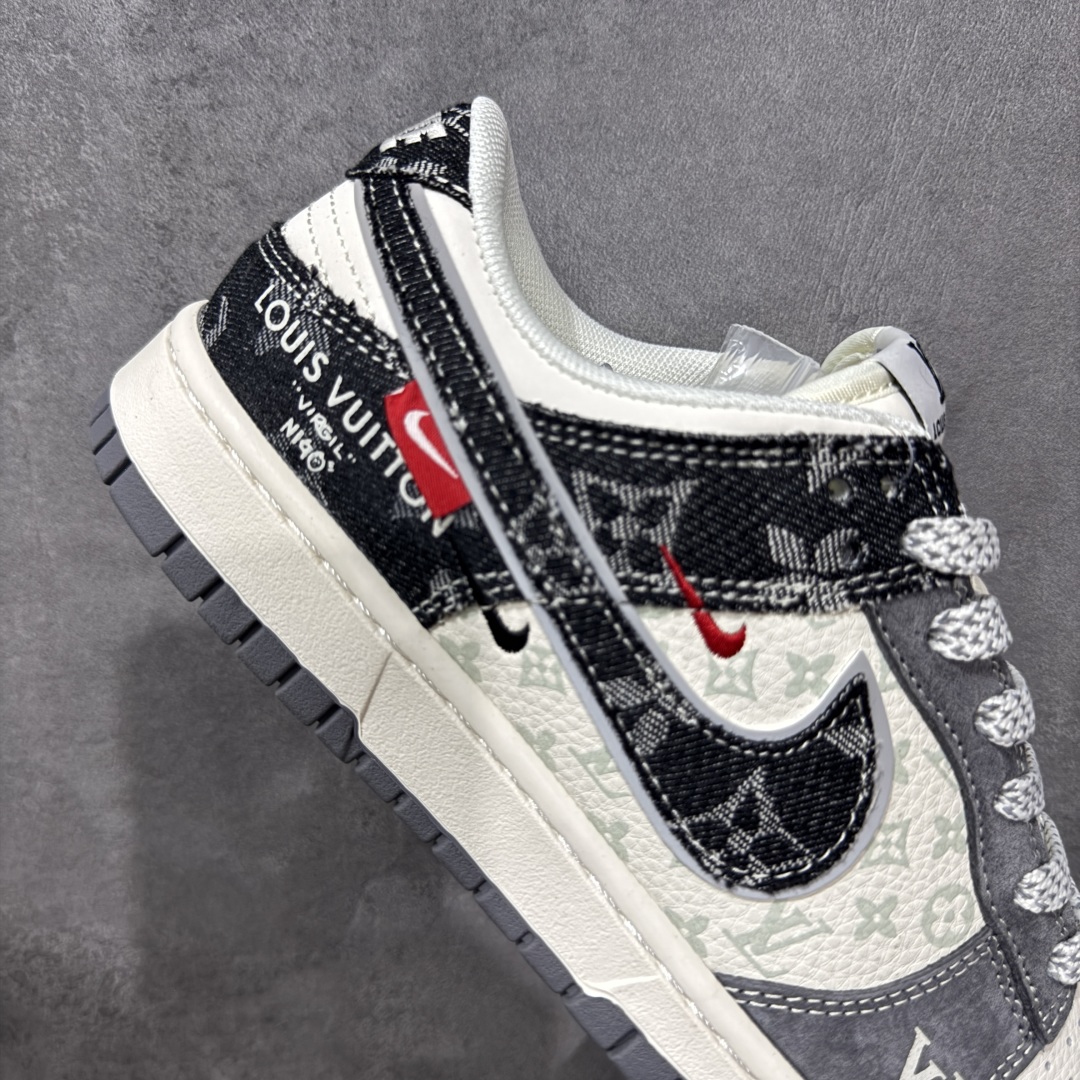  
【定制版】Nike SB Dunk Low x  Louis Vuitton 灰白黑牛仔双小勾满天星